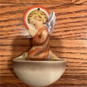 Vintage Vtg  Hummel Goebel Praying Angel Holy Water Font Collectable